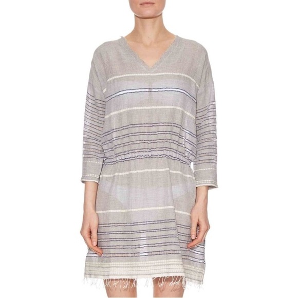 Lemlem Almaz Easy Dress in Pebble Grey size small NWT - Picture 2 of 8